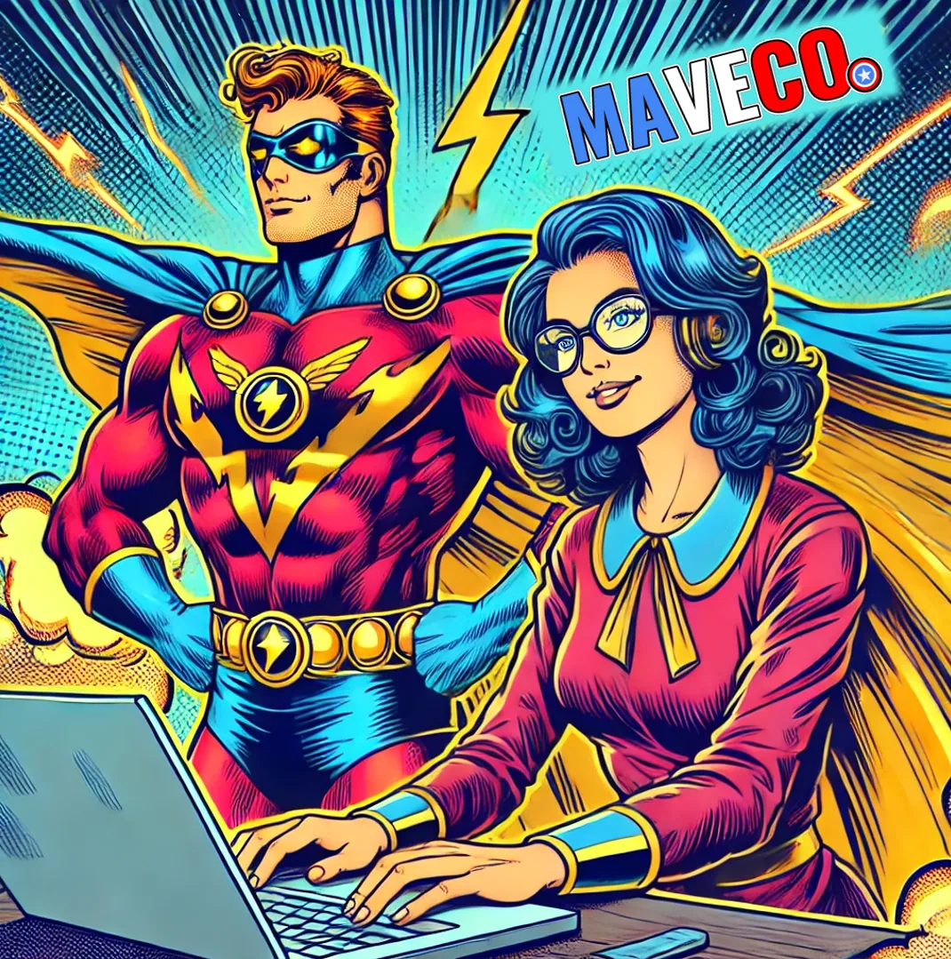 Two business professionals working together on a laptop