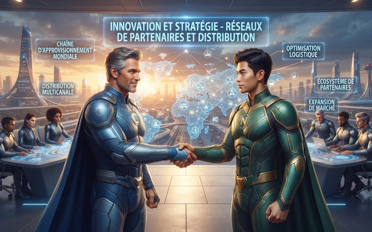 A handshake sealing a partnership, against a global distribution network